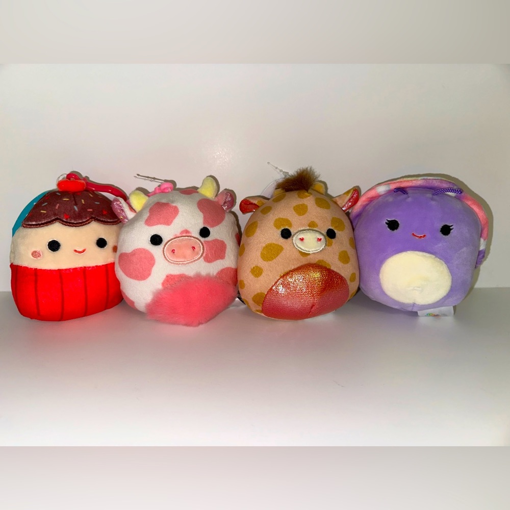 New Evangelica, Swerl, Zuni, & Elpha Clips Valentines 2023 Squishmallows Bundle